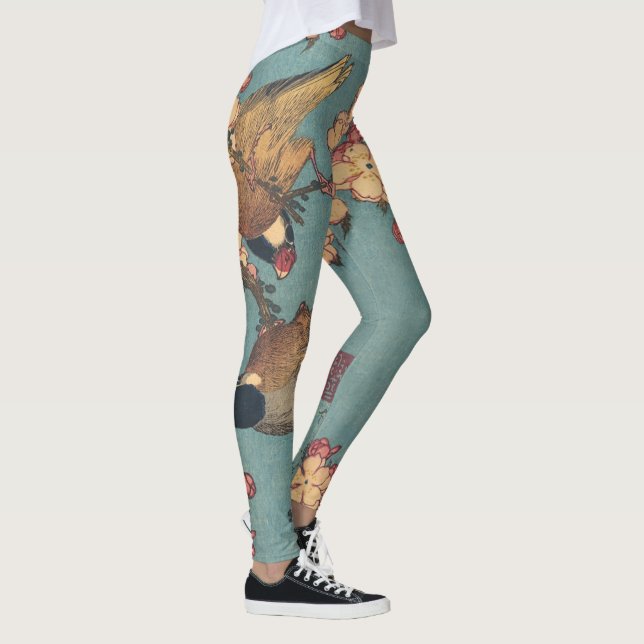 Leggings Oiseaux Fleurs Hokusai Art Japonais (Droite)