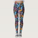 Leggings Oiseaux oranges et fougères botaniques<br><div class="desc">Détendez-vous dans ces leggings super amusants avec un motif d'oiseaux oranges fantaisistes,  de fleurs colorées et de fougères botaniques. Parfait pour un événement spécial,  entraînement à la salle de sport,  vacances tropicales ou festival.</div>