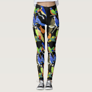 Leggings Oiseaux sauvages tropicaux colorés