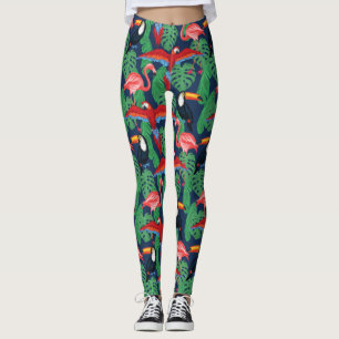 Leggings Oiseaux Tropicaux Aux Couleurs Lumineuses