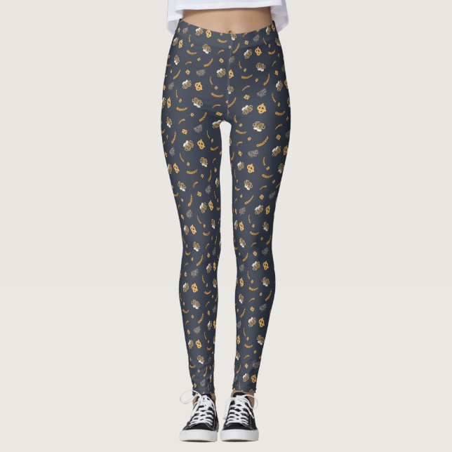 Leggings Oktoberfest Pretzel Beer Festival Motif Bleu (Devant)