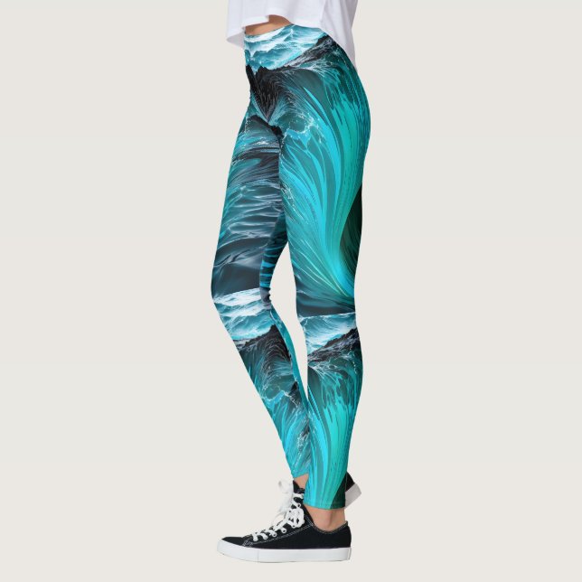 Leggings "Ola Tiburón" Vague de requin bleu (Gauche)