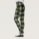 Leggings Olive Green Black Buffalo Check Plaid Motif<br><div class="desc">Olive Green Black Buffalo Check Plaid Leggings Motifs</div>