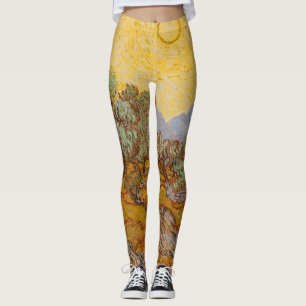 Leggings Oliviers de Van Gogh Soleil Jaune Ciel