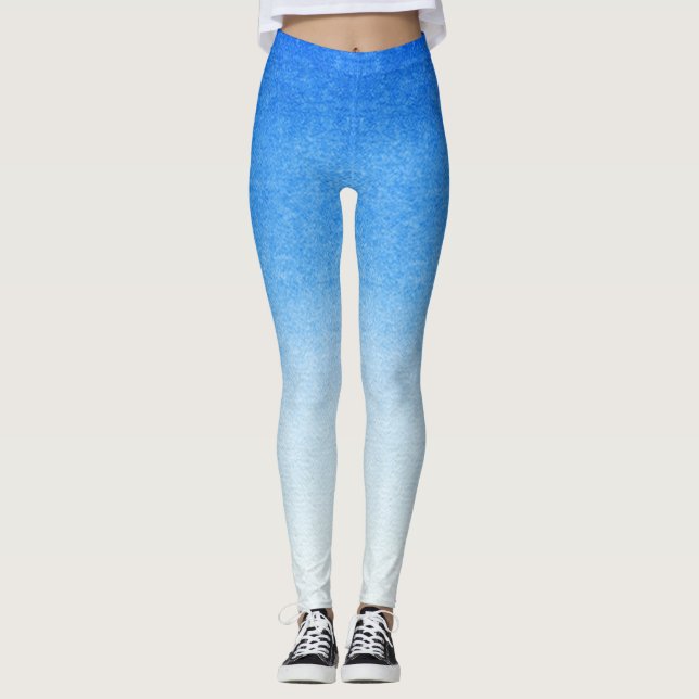 Leggings Ombre Bleu et blanc Plonger dans des teintes oniri (Devant)