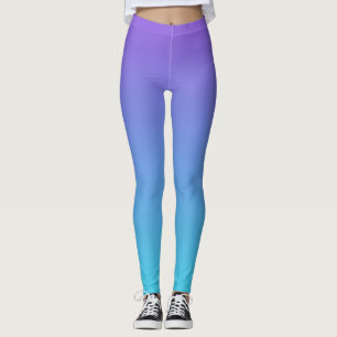 Leggings Ombre bleu pourpre et turquoise