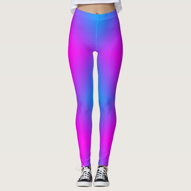 Leggings Ombre bleu rose violet 4Ann (Devant)