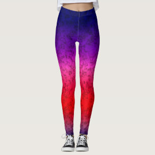 Leggings Ombre bleu-rouge