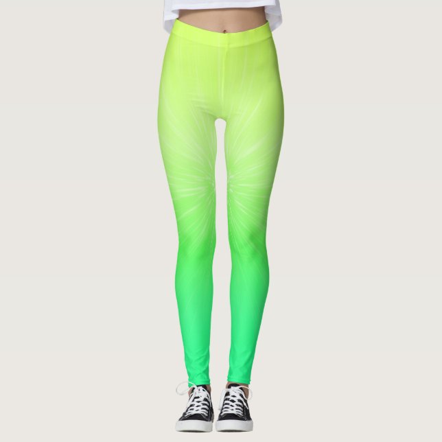 Leggings Ombre Chartreuse à Neon Green (Devant)