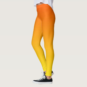 Leggings Ombre de dégradé orange à jaune
