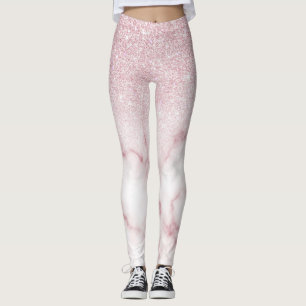 Leggings Ombre de marbre de marbre rose rose brillant
