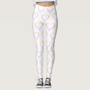 Leggings Ombre Heart Outline, Saint-Valentin Décontractée