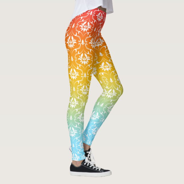 Leggings Ombre incendie en bleu rose et jaune (Droite)