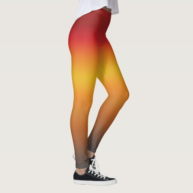 Leggings Ombre jaune rouge orange rouge vibrant (Droite)