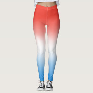 Leggings Ombre patriotique rouge, blanc et bleu