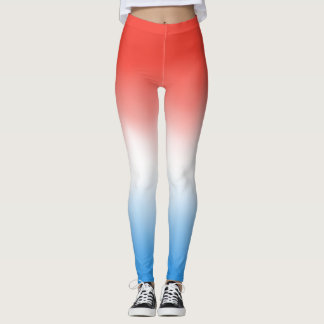 Leggings Ombre patriotique rouge, blanc et bleu