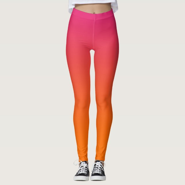 Leggings Ombre rose et orange (Devant)