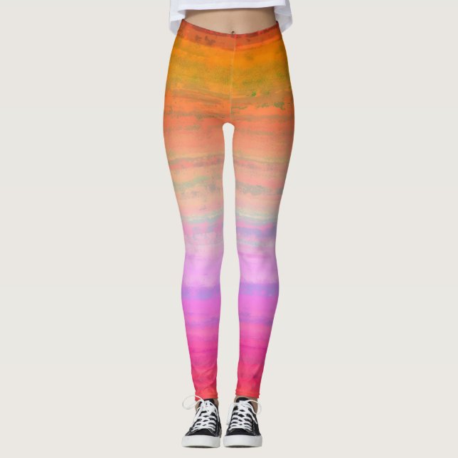 Leggings Ombre rose orange (Devant)