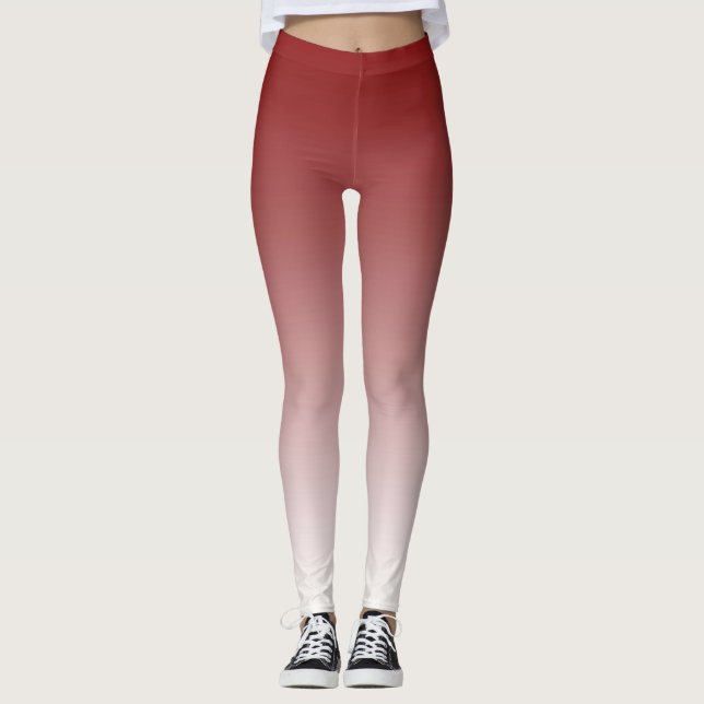 Leggings Ombre Rouge et Blanc tendance (Devant)