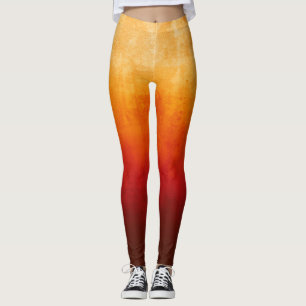 Leggings Ombre rustique rouge jaune