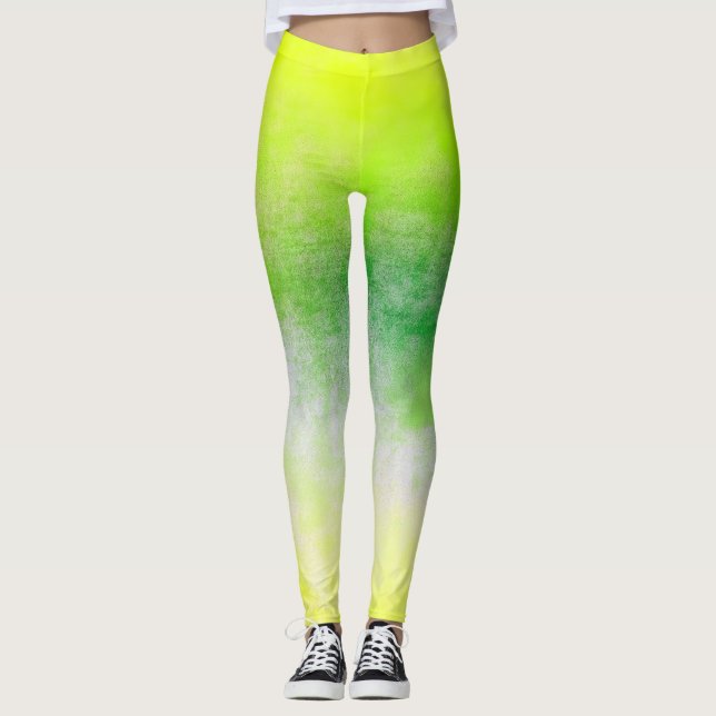 Leggings Ombre vert jaune (Devant)