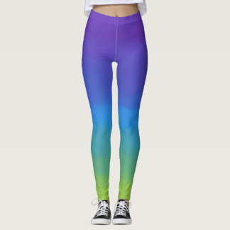 Leggings Ombre violet, bleu et vert