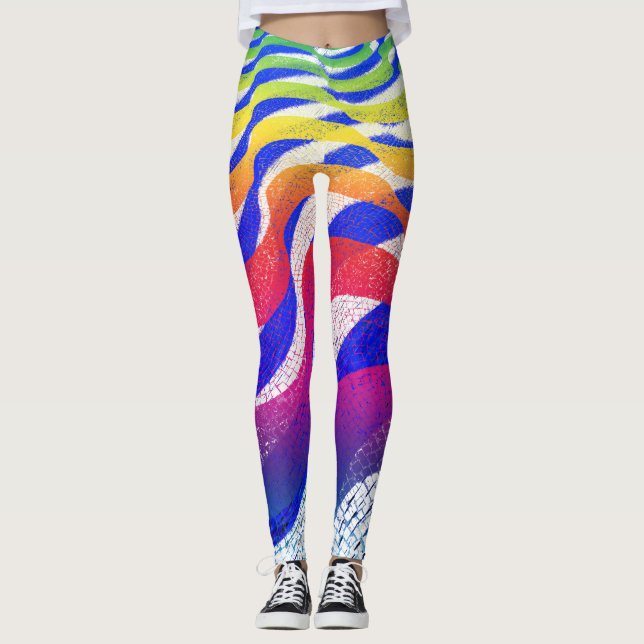 Leggings Ondes colorées (Devant)