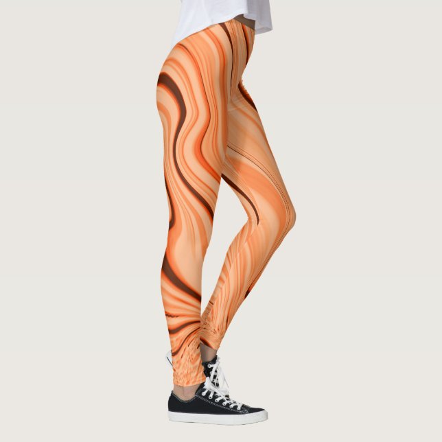 Leggings Ondes dans les tons orange, cylindre marron incurv (Droite)