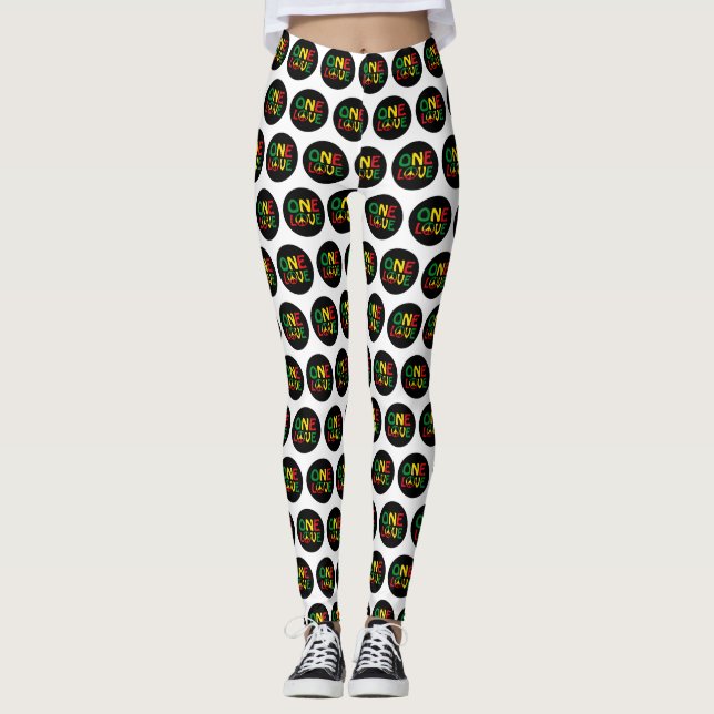 Leggings One Love, Reggae design (Devant)