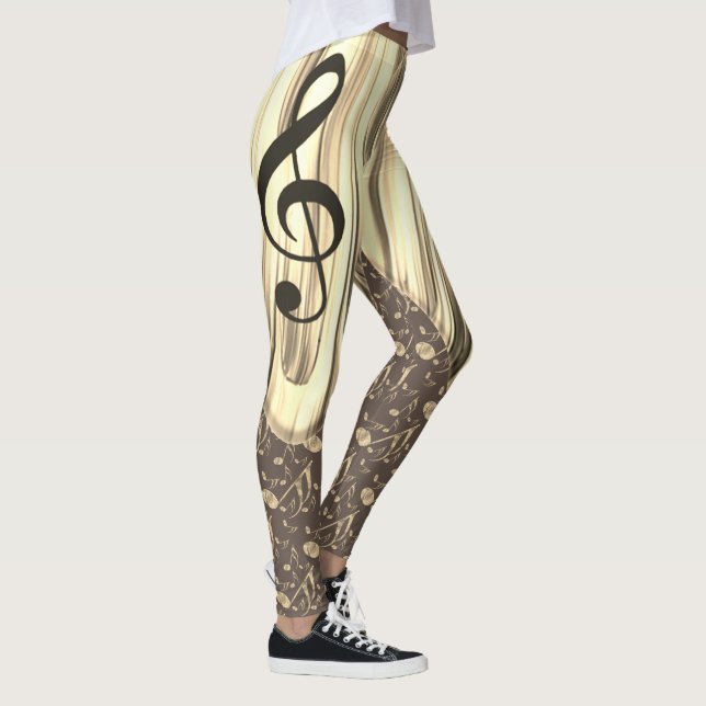 Leggings Onglet de guitare de notes musicales personnalisée (Droite)