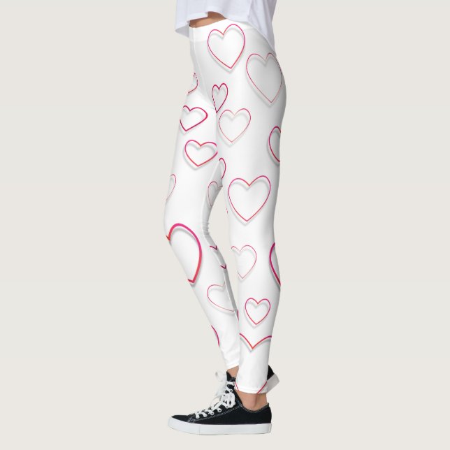 Leggings Open Red Hearts (Gauche)
