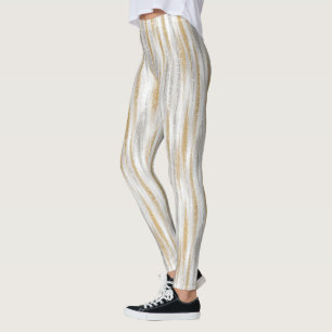 Leggings Or Argent Chic Glamour Paillettes Rayures
