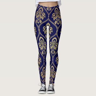 Leggings Or & bleu : Damas de luxe