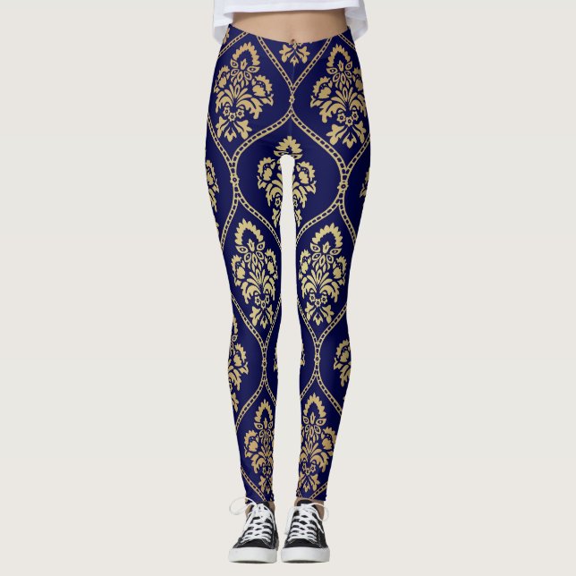 Leggings Or & bleu : Damas de luxe (Devant)