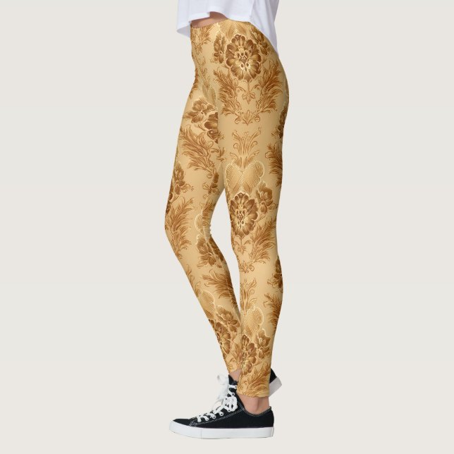 Leggings Or damassé floral (Gauche)