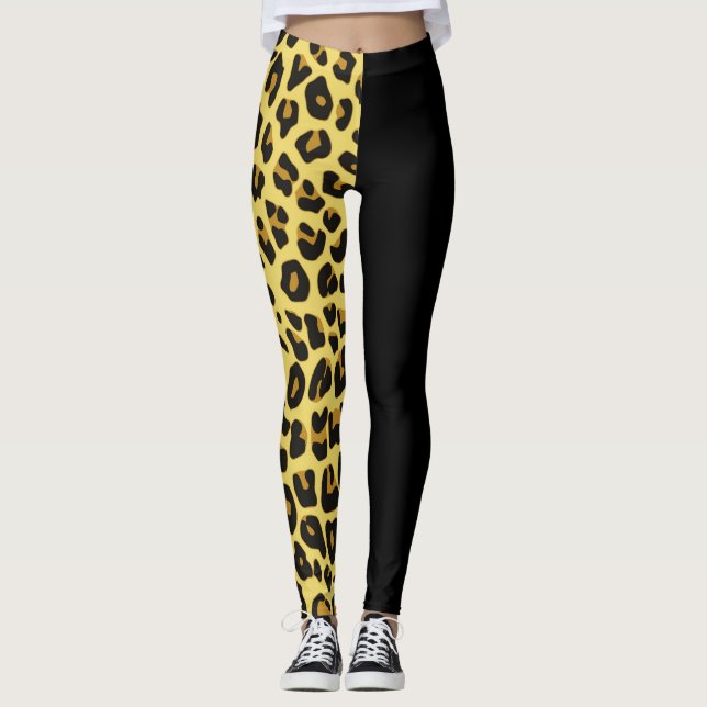 Leggings Or deux copies mignonnes de guépard de ton (Devant)