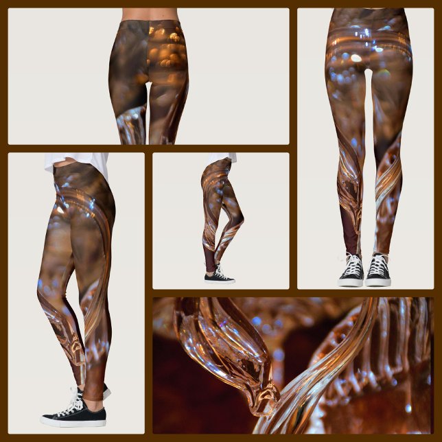 Leggings Or et Brown filaments Abstrait (Créateur téléchargé)