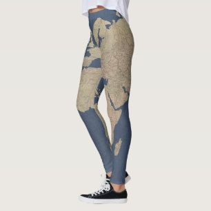 Leggings Or et carte bleue du monde