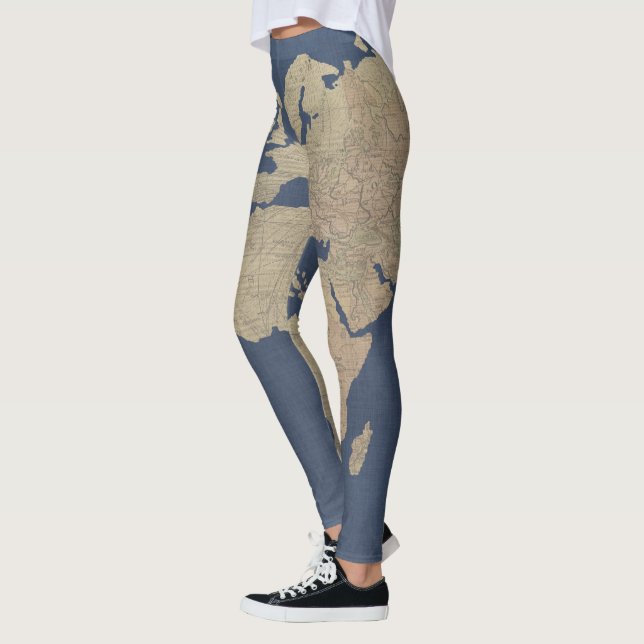 Leggings Or et carte bleue du monde (Gauche)