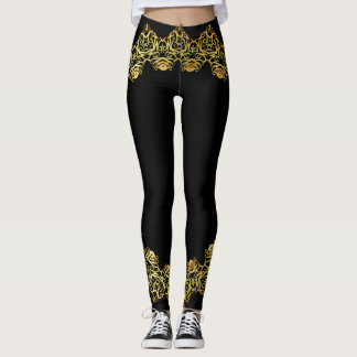 Leggings Or et or Rose Abstrait Design prismatique