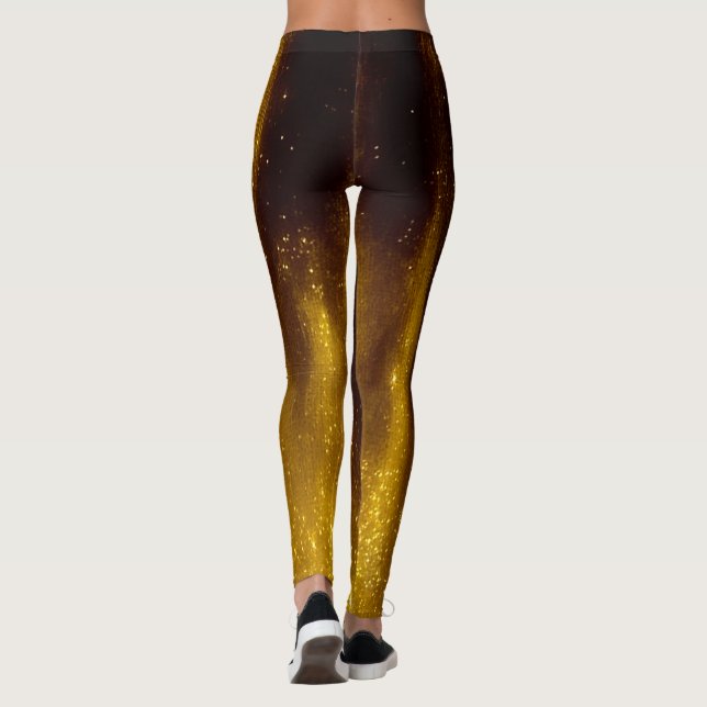Leggings Or et parties scintillantes peints par Faux sur le (Dos)