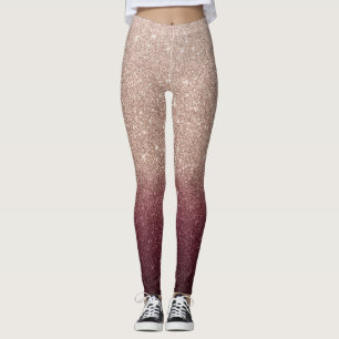 Leggings Or et parties scintillantes roses Ombre de