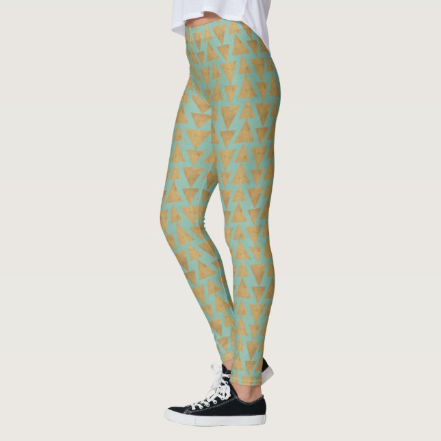 Leggings Or extérieur d'étape | de Geo et motif turquoise (Gauche)