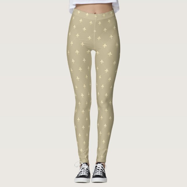 Leggings Or Fleur de Lis Latte Brown (Devant)