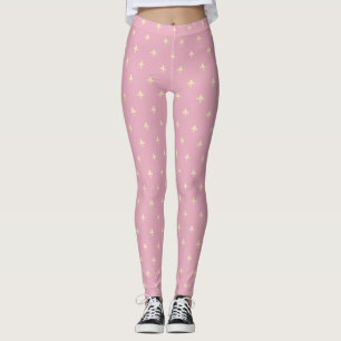 Leggings Or Fleur de Lis Rose