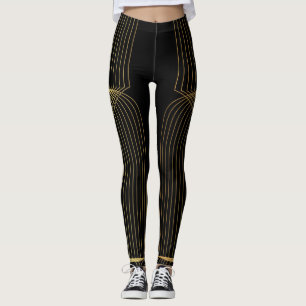Leggings Or, noir, élégant, cool, art de ligne tendance u