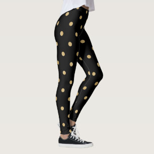 Leggings or polka point cosmique étoile galaxie motif noir