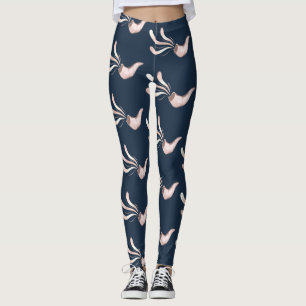 Leggings Or rose d'illustration juive de shofar