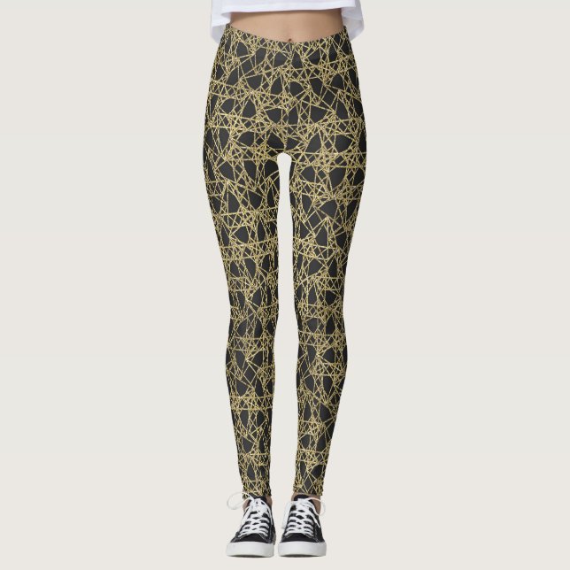 Leggings Or Scratch Doré Glamour Moderne Unique Chic (Devant)