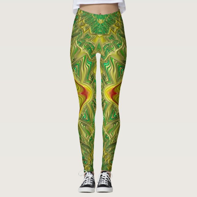 Leggings ~or vert rouge Noël (Devant)
